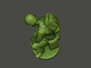 american soldier ww2 cutting a8 3D Print Model