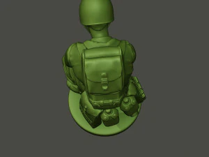 american soldier ww2 cutting a8 3D Print Model