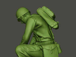 american soldier ww2 cutting a8 3D Print Model