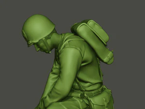 american soldier ww2 cutting a8 3D Print Model
