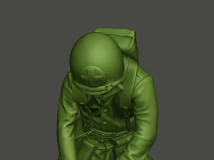 american soldier ww2 cutting a8 3D Print Model