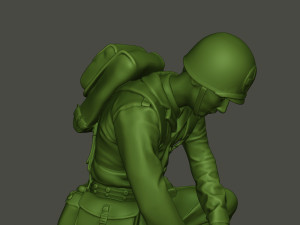 american soldier ww2 cutting a8 Modello di stampa 3D
