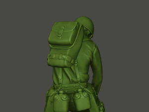american soldier ww2 cutting a8 3D Print Model
