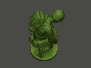 american soldier ww2 cutting a8 3D Print Model