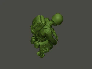 american soldier ww2 cutting a8 3D Print Model