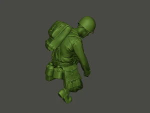 american soldier ww2 cutting a8 3D Print Model