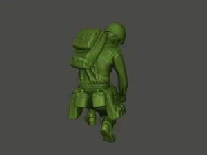 american soldier ww2 cutting a8 3D Print Model