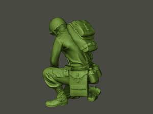 american soldier ww2 cutting a8 Modello di stampa 3D