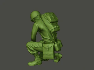 american soldier ww2 cutting a8 3D Print Model