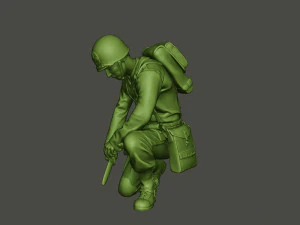 american soldier ww2 cutting a8 3D Print Model