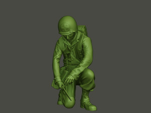 american soldier ww2 cutting a8 Modello di stampa 3D
