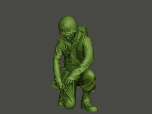 american soldier ww2 cutting a8 3D Print Model
