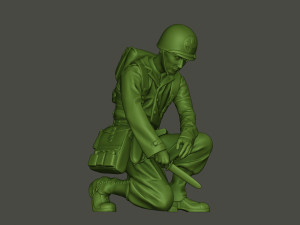 american soldier ww2 cutting a8 Modello di stampa 3D