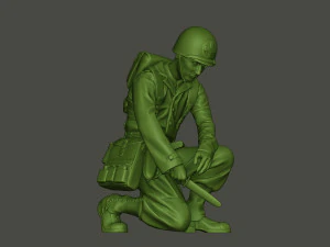 american soldier ww2 cutting a8 3D Print Model