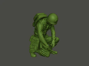 american soldier ww2 cutting a8 3D Print Model