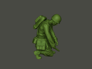 american soldier ww2 cutting a8 Modello di stampa 3D