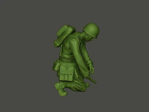american soldier ww2 cutting a8 3D Print Model