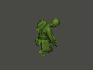 american soldier ww2 cutting a8 3D Print Model