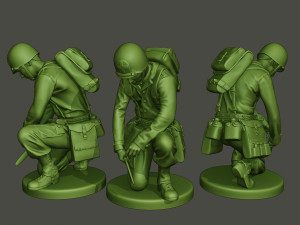 american medic soldiers ww2 a8 pack 3D Принт Модель