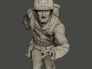 american medic soldiers ww2 a8 pack 3D Принт Модель