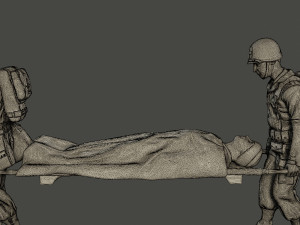 american medic soldiers ww2 a8 pack 3D Принт Модель