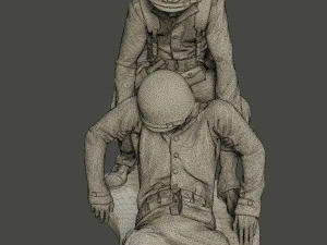 american medic soldiers ww2 a8 pack 3D Print Model