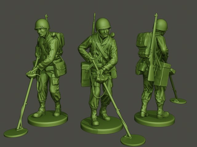american engineer soldier ww2 analyzing a9 3D-printmodel .c4d .max .obj .3ds .fbx .stl .blend 