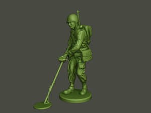 american engineer soldier ww2 analyzing a9 3D-printmodel