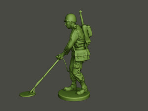 american engineer soldier ww2 analyzing a9 3D-printmodel