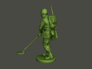 american engineer soldier ww2 analyzing a9 3D-printmodel