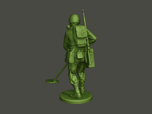 american engineer soldier ww2 analyzing a9 3D-printmodel