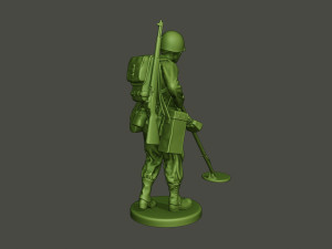 american engineer soldier ww2 analyzing a9 3D-printmodel