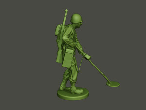 american engineer soldier ww2 analyzing a9 3D-printmodel