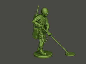 american engineer soldier ww2 analyzing a9 3D-printmodel