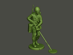 american engineer soldier ww2 analyzing a9 3D-printmodel