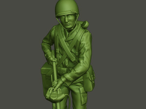 american engineer soldier ww2 analyzing a9 3D-printmodel