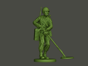 american engineer soldier ww2 analyzing a9 3D-printmodel