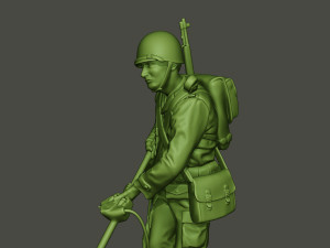 american engineer soldier ww2 analyzing a9 3D-printmodel