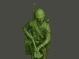 american engineer soldier ww2 analyzing a9 3D-printmodel