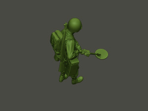american engineer soldier ww2 analyzing a9 3D-printmodel