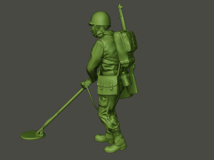american engineer soldier ww2 analyzing a9 3D-printmodel