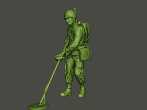 american engineer soldier ww2 analyzing a9 3D-printmodel