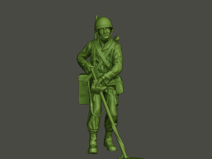 american engineer soldier ww2 analyzing a9 3D-printmodel
