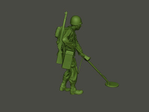 american engineer soldier ww2 analyzing a9 3D-printmodel