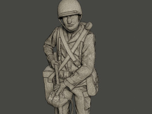 american engineer soldier ww2 analyzing a9 3D-printmodel