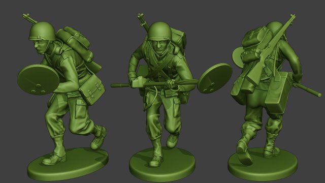 american engineer soldier ww2 run a9 Model Cetak 3D .c4d .max .obj .3ds .fbx .stl .blend 