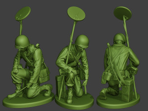 american engineer soldier ww2 searching a9 3D Baskı Modeli