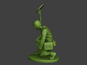american engineer soldier ww2 searching a9 3D-printmodel