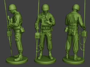 amerikanischer Ingenieur Soldat WW2 Talkradio A9 3D Druckmodell