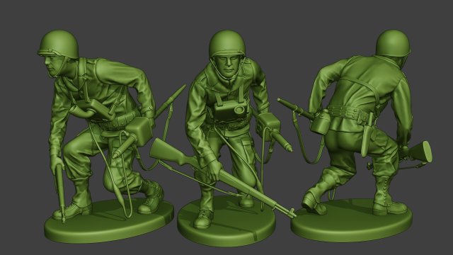 american engineer soldier ww2 crouch a9 3D Print Model .c4d .max .obj .3ds .fbx .stl .blend 